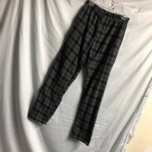 Medium polyester pajama pants flannel black gray men’s